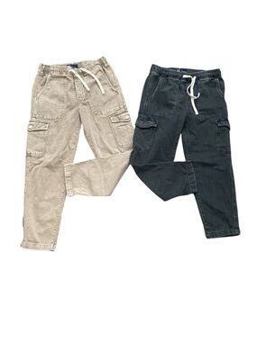 Gap Easy Jean Cargo Pull On Pants Set of Two Black & Tan Size XS